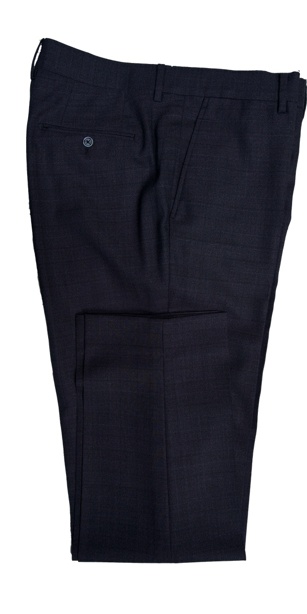 Denim Blue Prince of Wales Wool Suit
