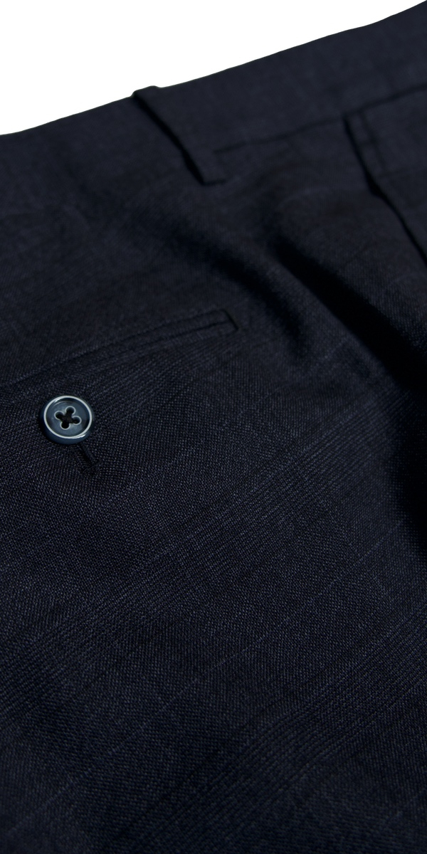 Denim Blue Prince of Wales Wool Suit