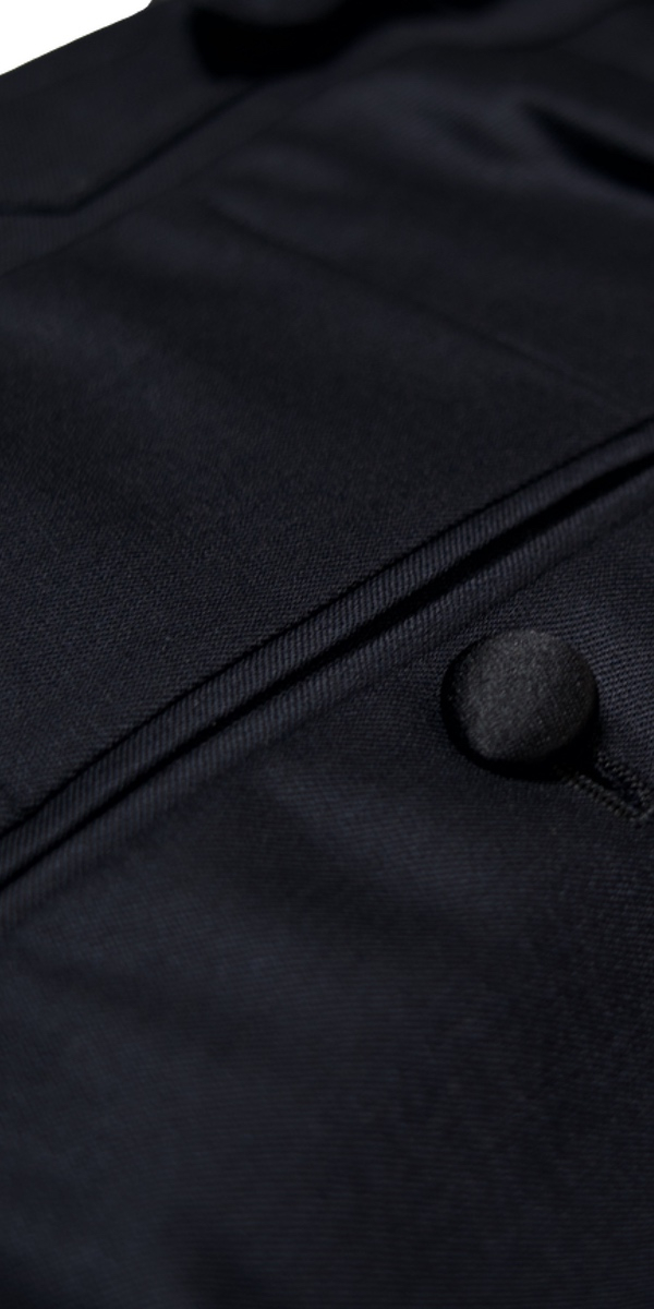 Black Shine Wool Double-Breasted Tuxedo