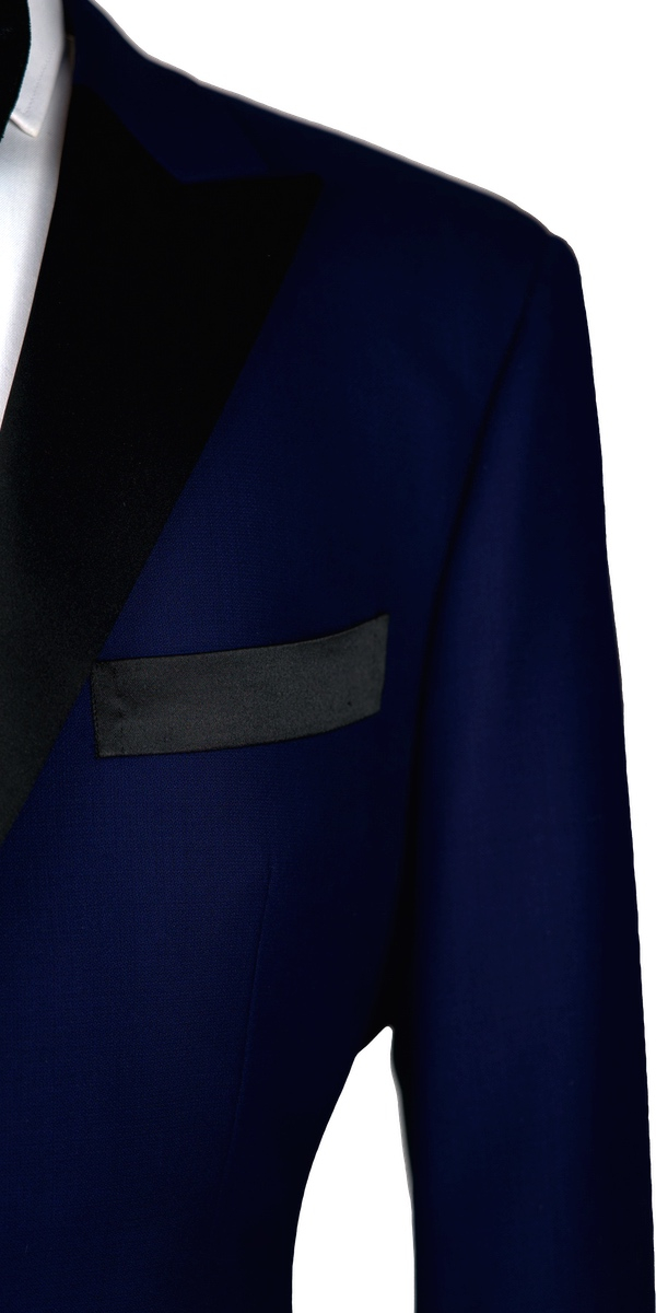 Blue Dobby Wool Tuxedo