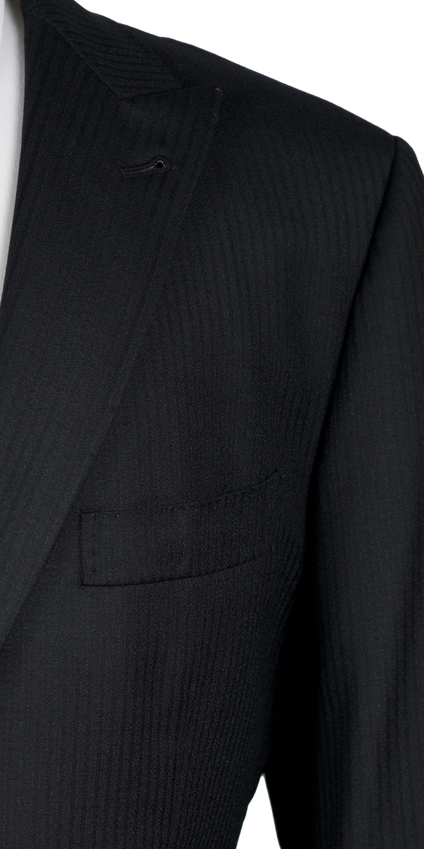 Complet Laine Rayé Noir sur Noir 