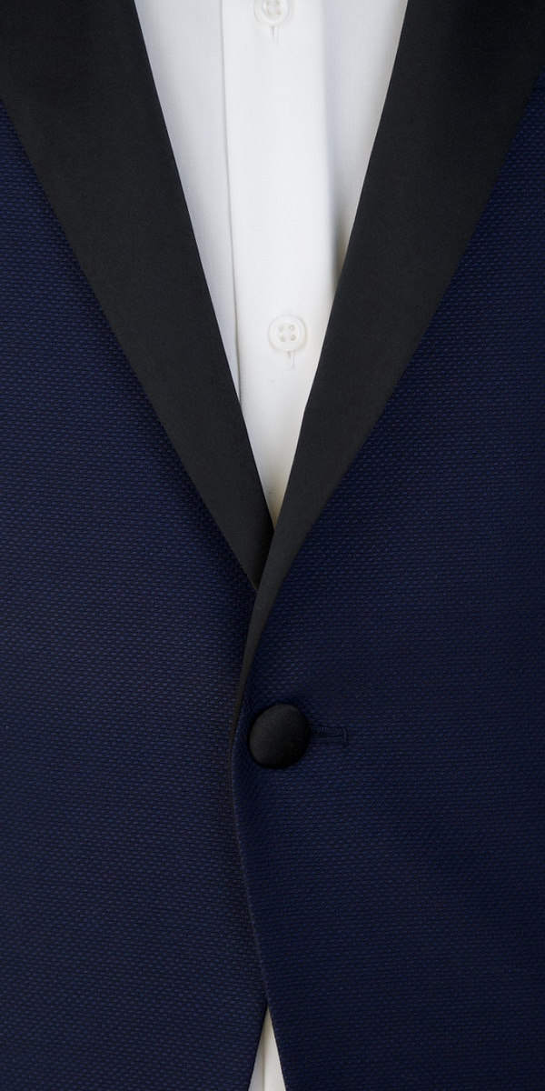 Tuxedo Birdseye Bleu Revers Pointe