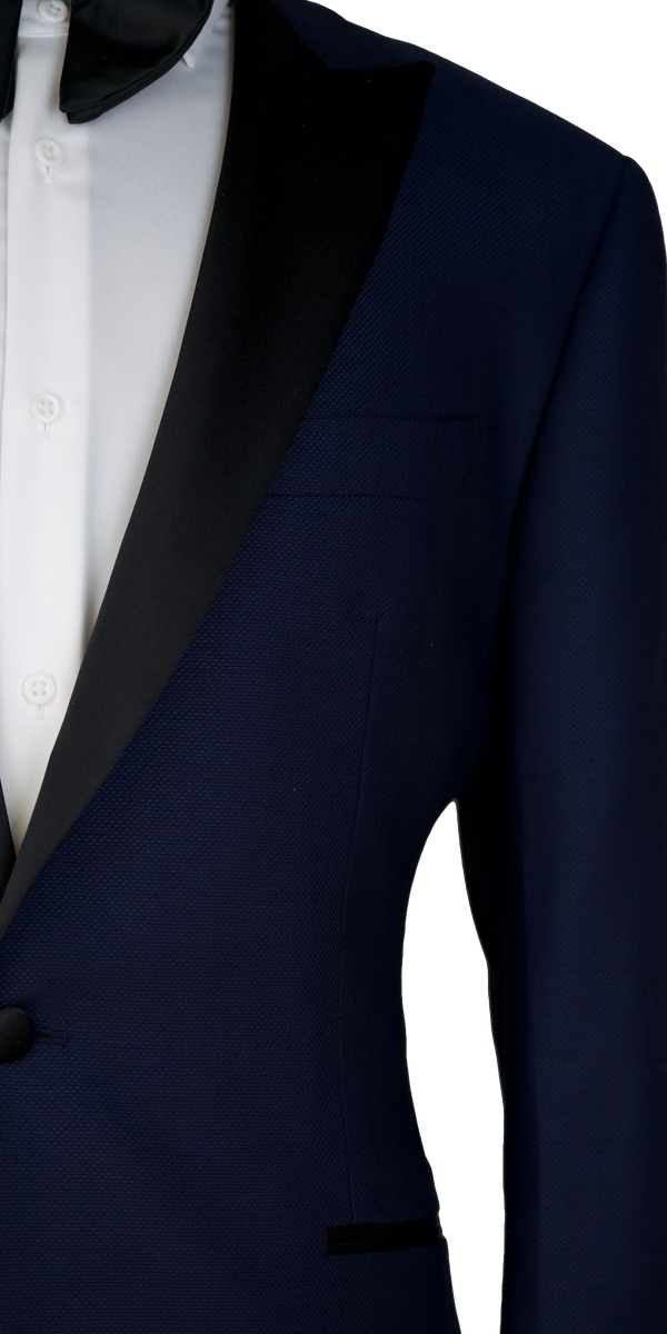 Tuxedo Birdseye Bleu Revers Pointe