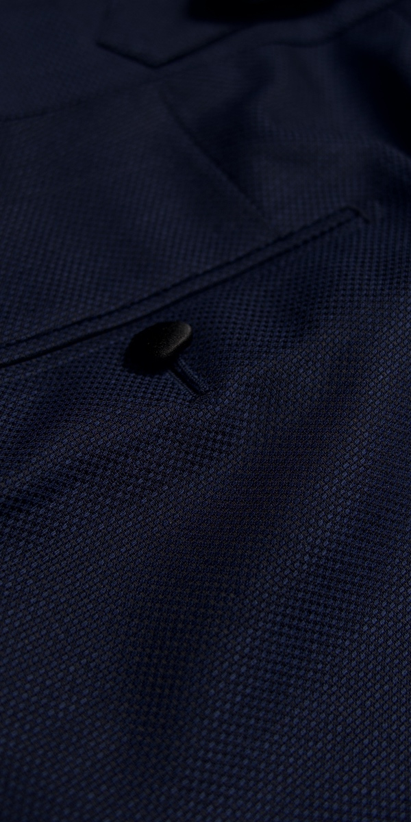 Tuxedo Birdseye Bleu Revers Pointe