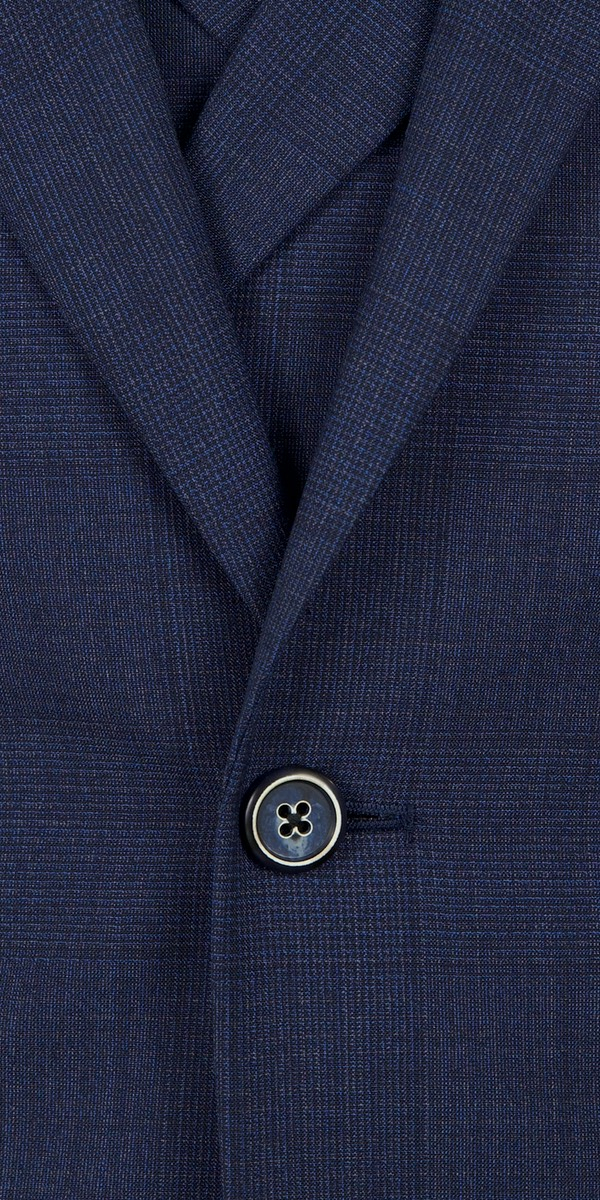 Indigo Blue Prince of Wales Wool Suit