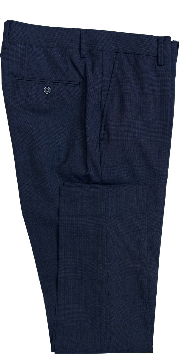 Indigo Blue Prince of Wales Wool Suit