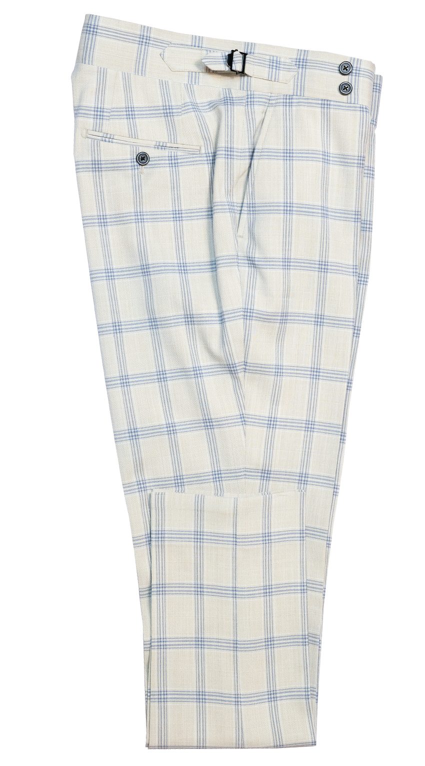 Cream Capri Windowpane Suit