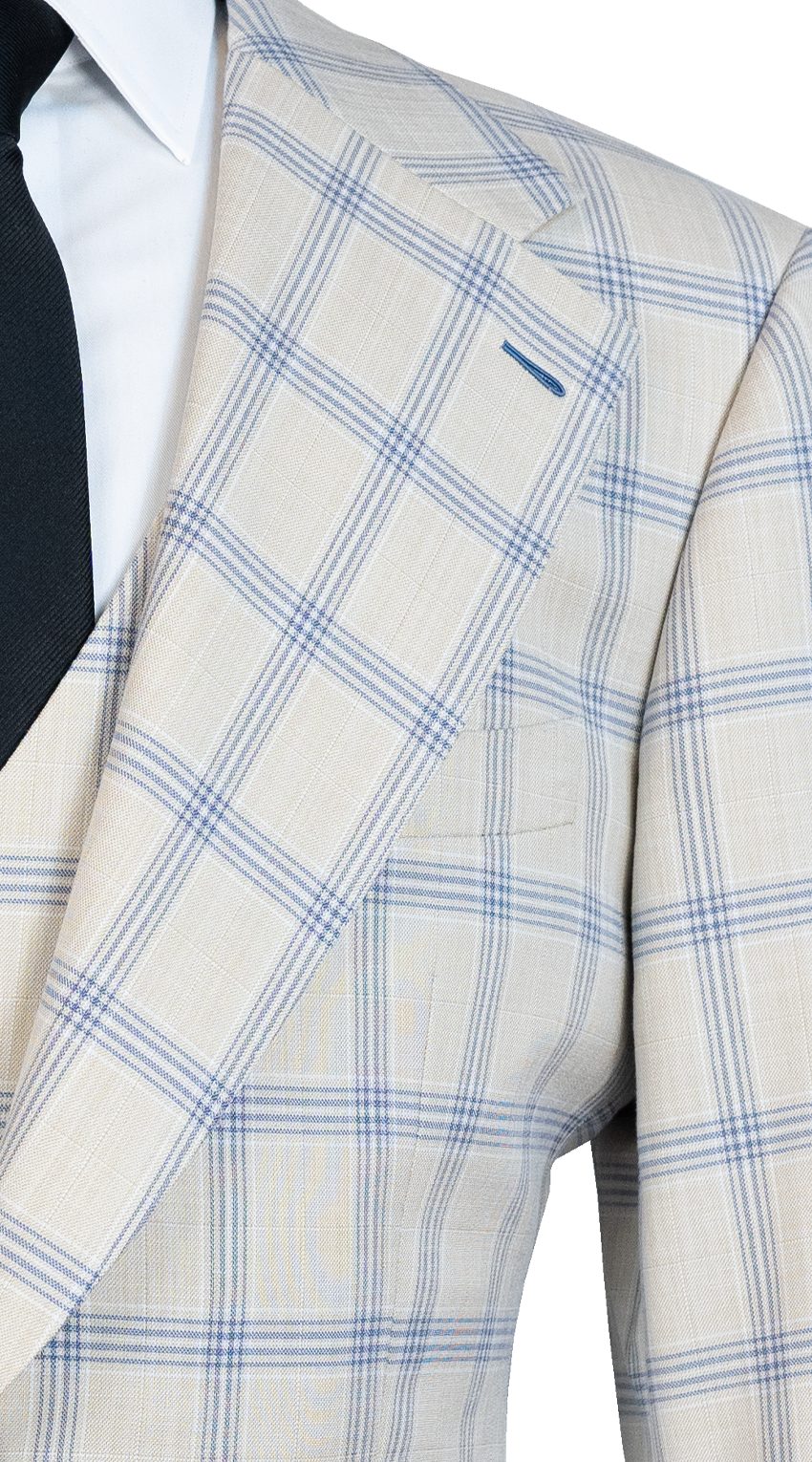 Cream Capri Windowpane Suit