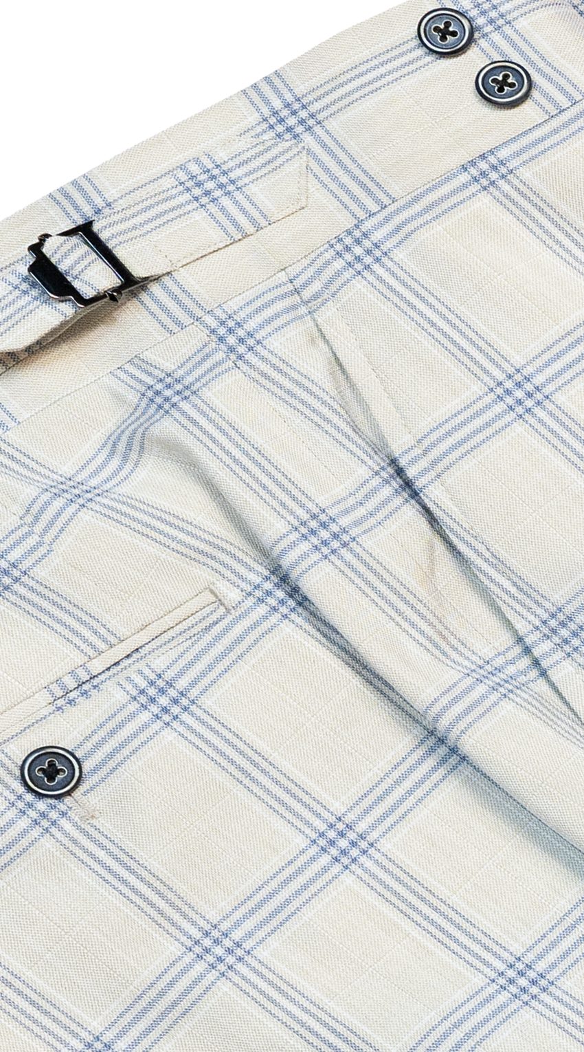 Cream Capri Windowpane Suit