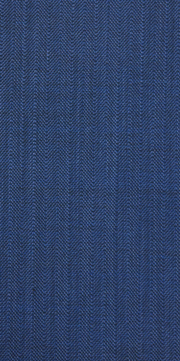 Sapphire Blue Herringbone Wool Suit