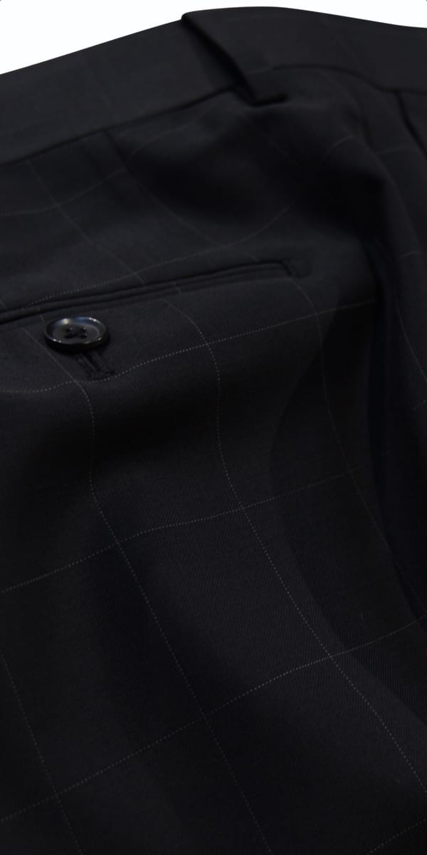 Black Windowpane Wool Suit