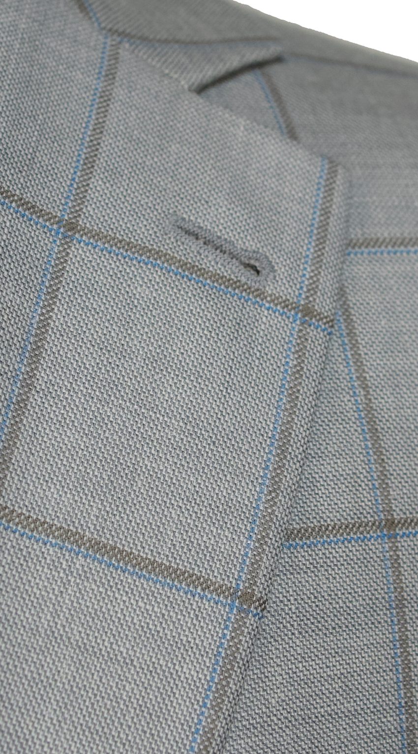 Cream Windowpane Wool Suit