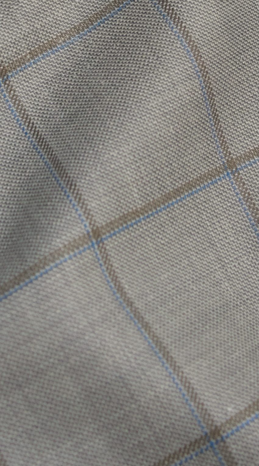 Cream Windowpane Wool Suit