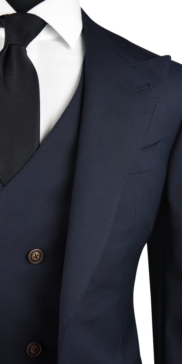 Dark Blue Birdeye Wool Suit