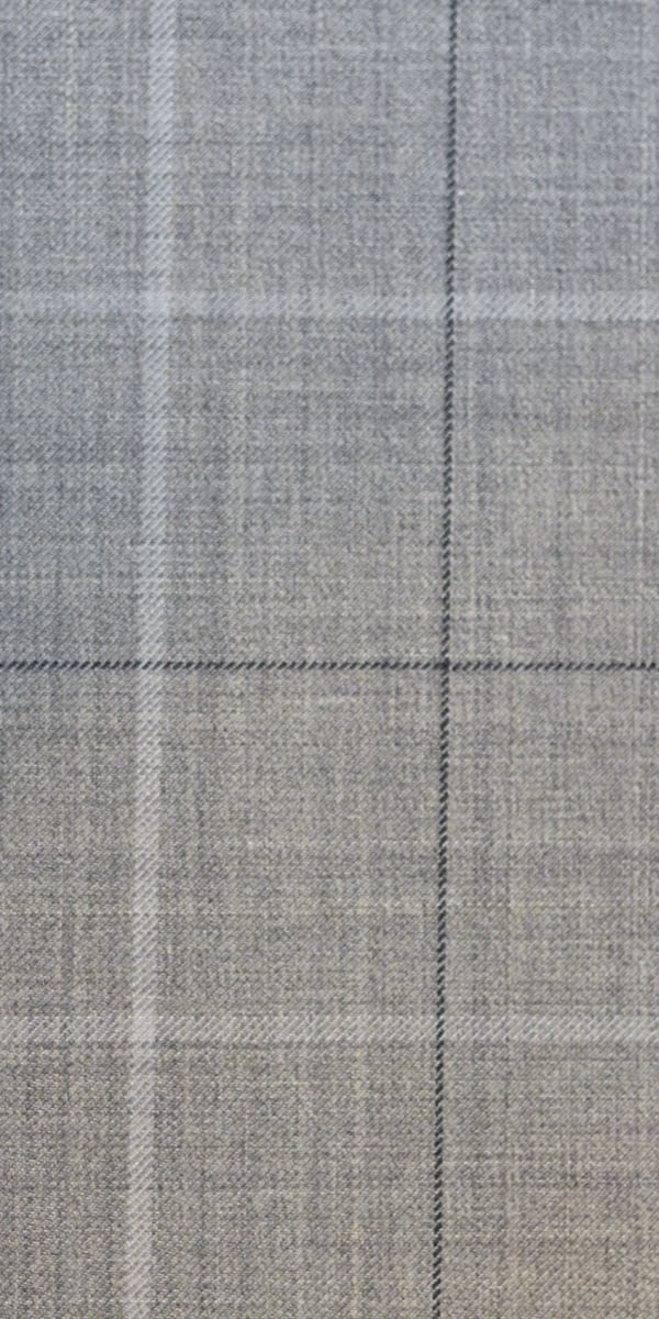 Light Grey Windowpane Wool Suit