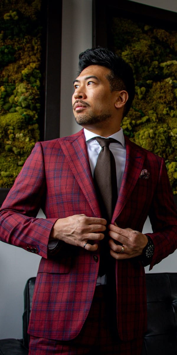 Complet Laine Carreaux Rouges