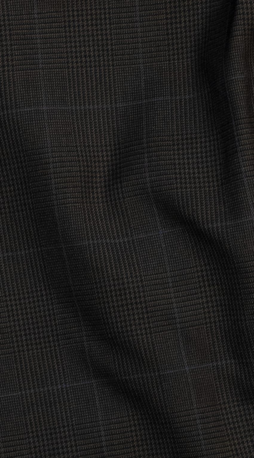 Brown Prince of Wales Wool Suit With Blue Overcheck