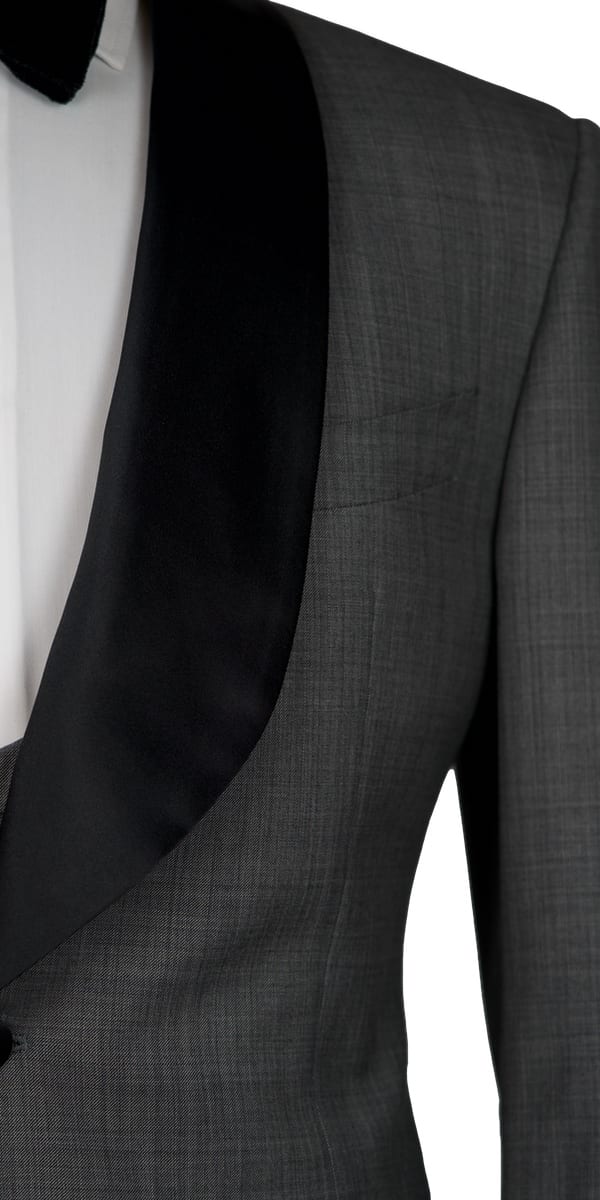 Classic Grey Sharkskin Wool Tuxedo