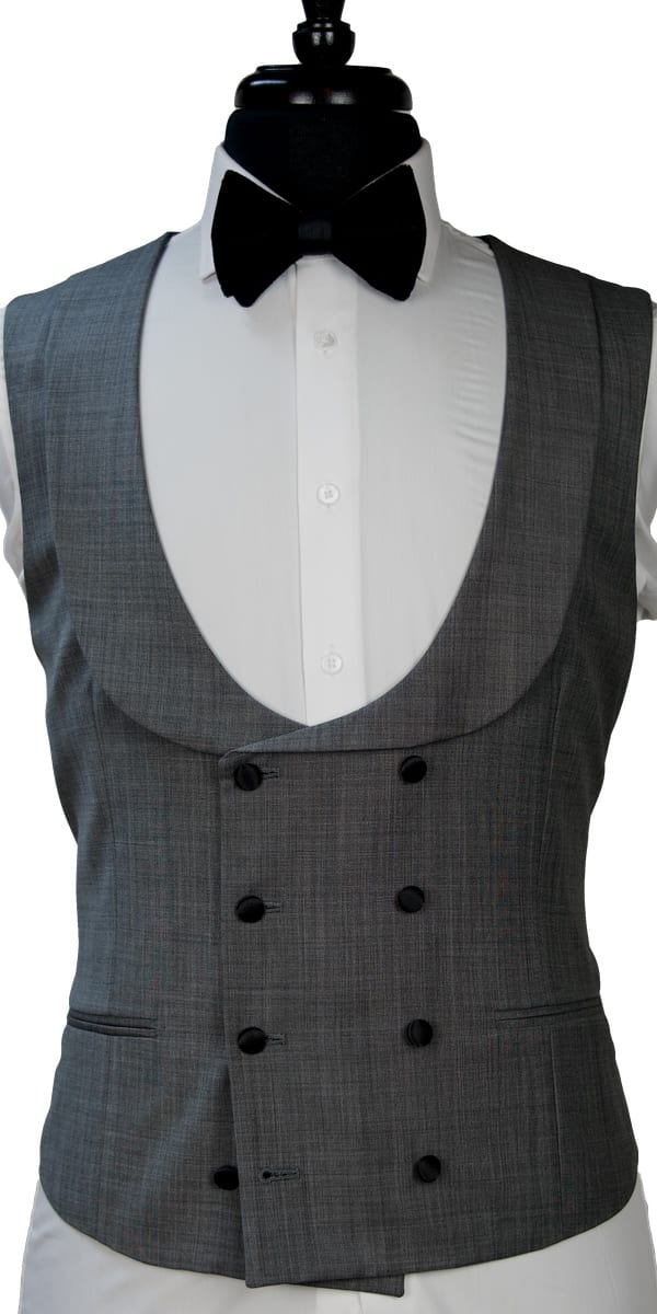 Classic Grey Sharkskin Wool Tuxedo
