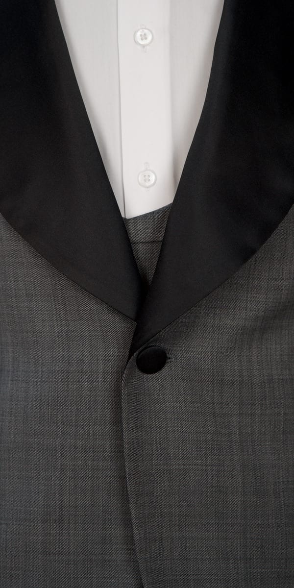Classic Grey Sharkskin Wool Tuxedo