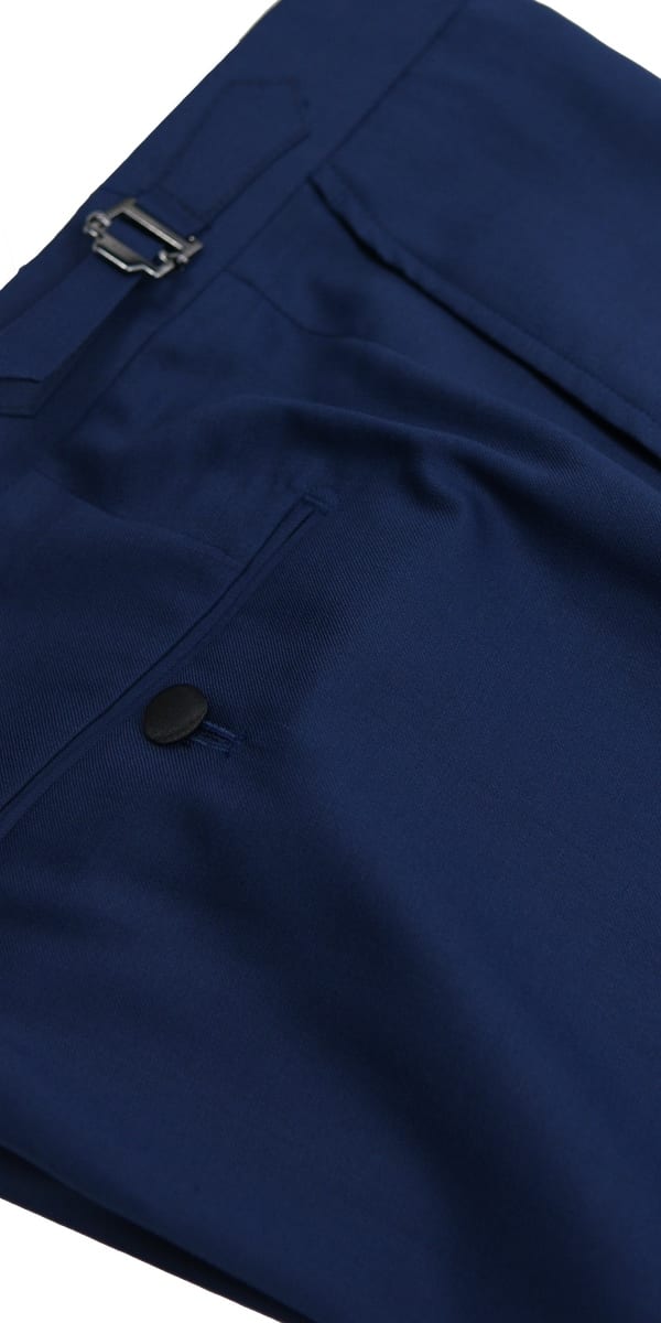 Tuxedo bleu Oxford à revers aigu