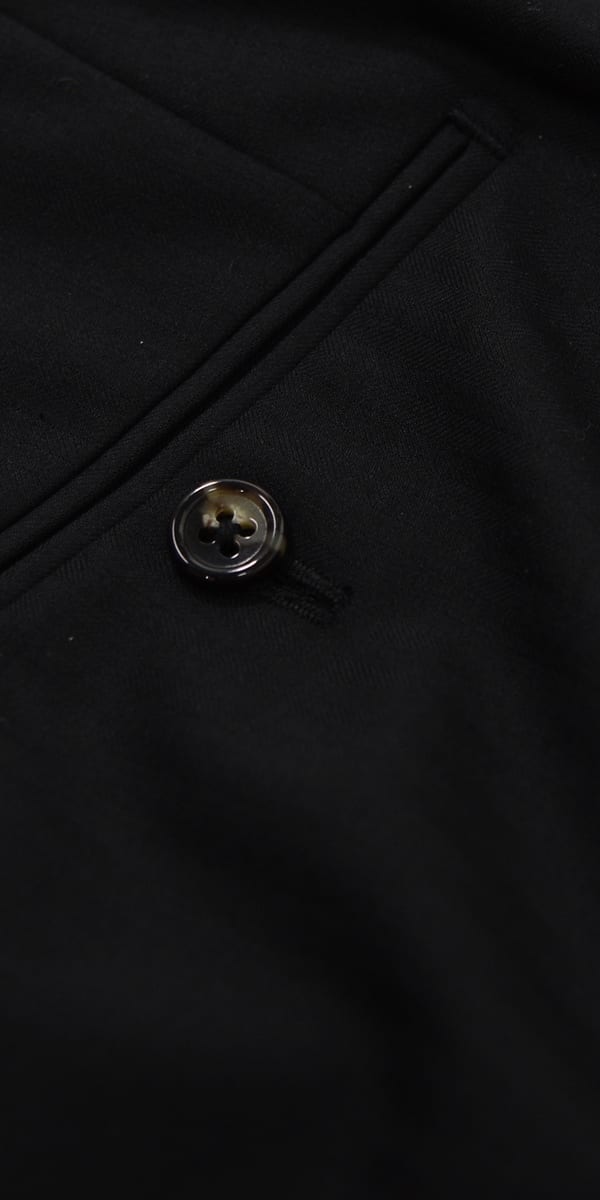 Black Herringbone Wool Suit