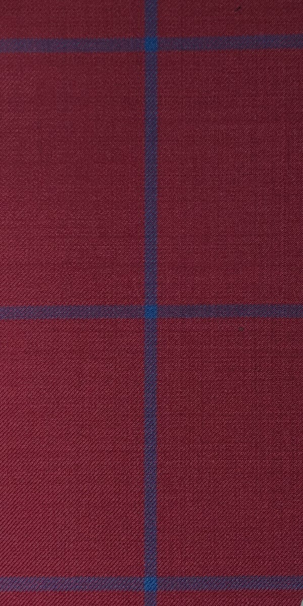 Red Windowpane Wool Suit