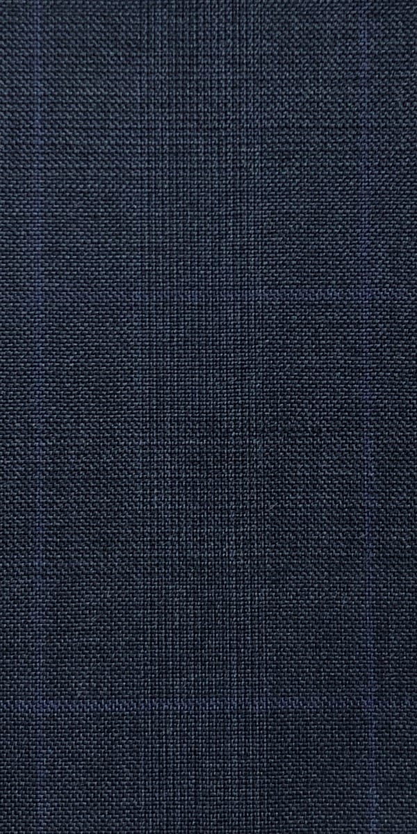 Navy Blue Prince of Wales Wool Suit