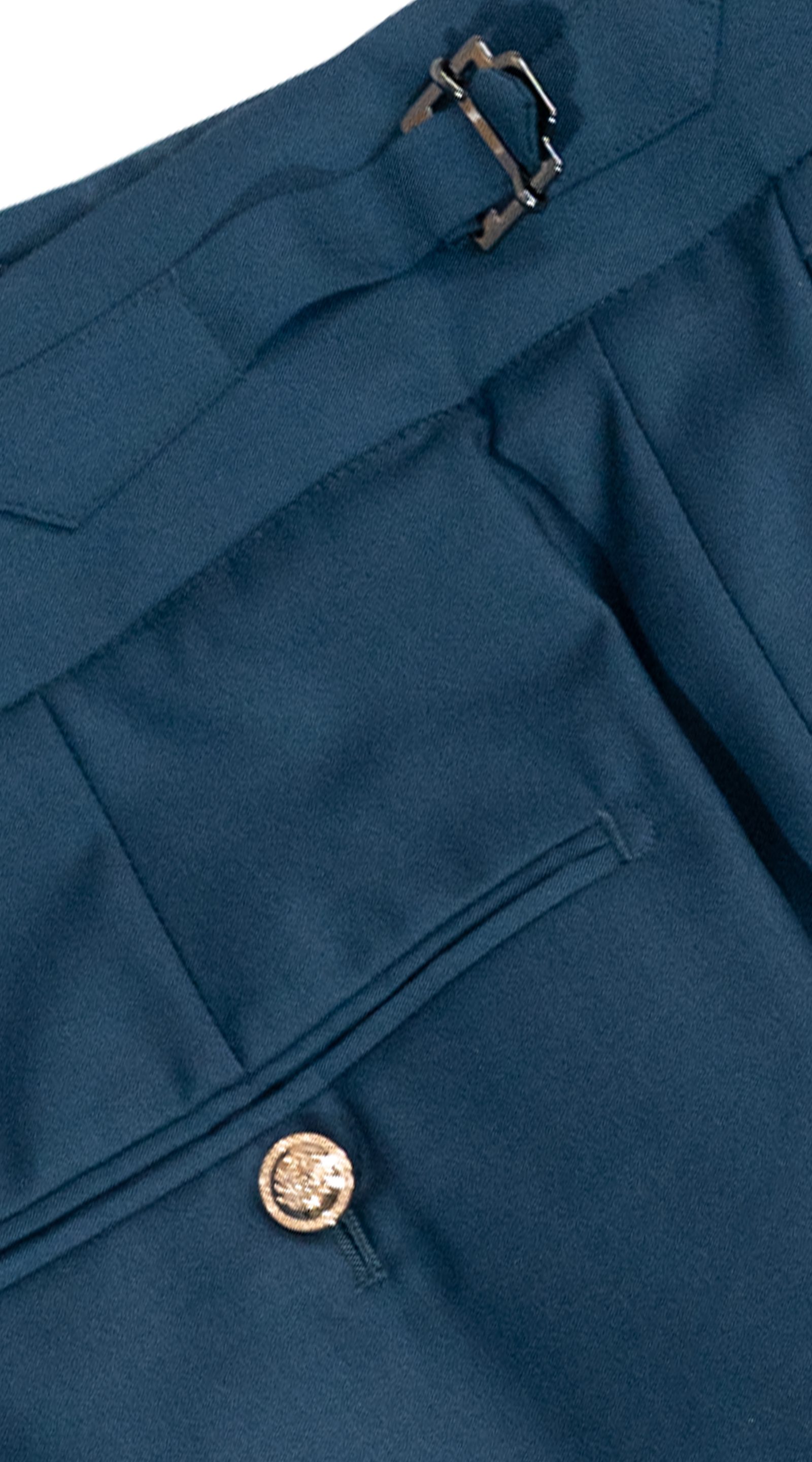 Teal Blue Double-Breasted Suit