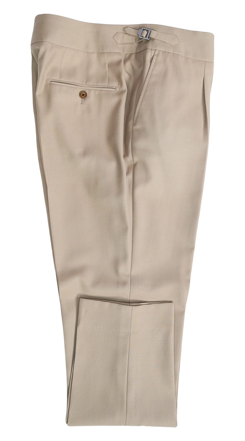 Almond Beige Three-Piece Wool Suit 