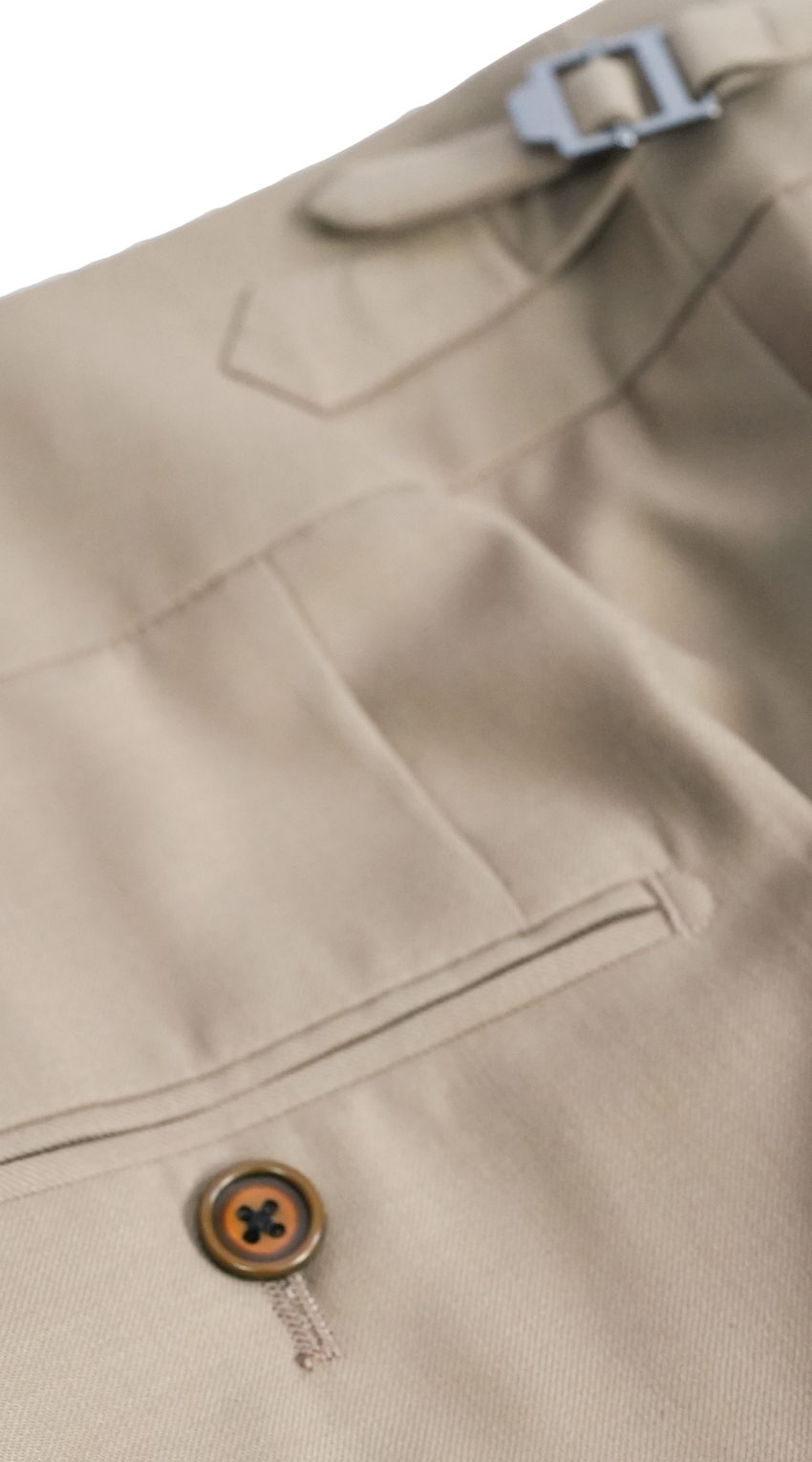 Almond Beige Three-Piece Wool Suit 