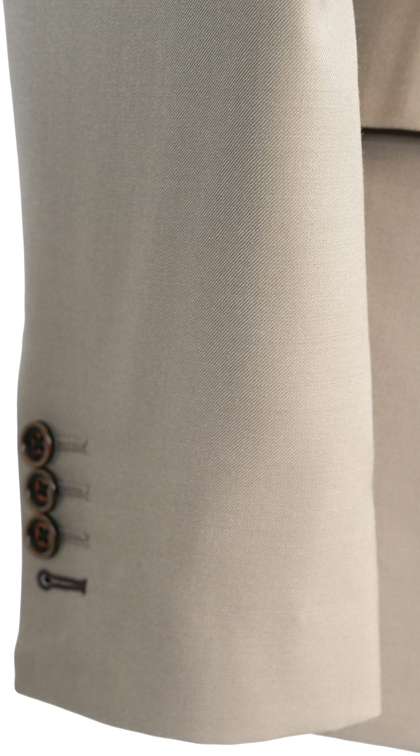Almond Beige Three-Piece Wool Suit 