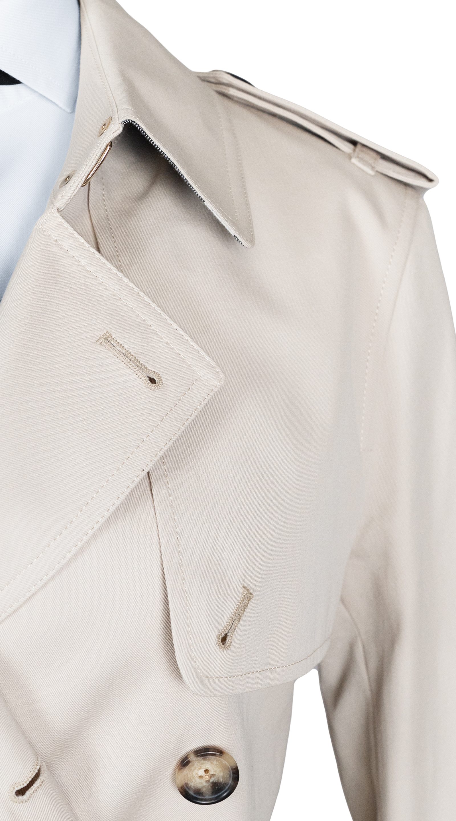 Beige Finch Short Trench Coat 