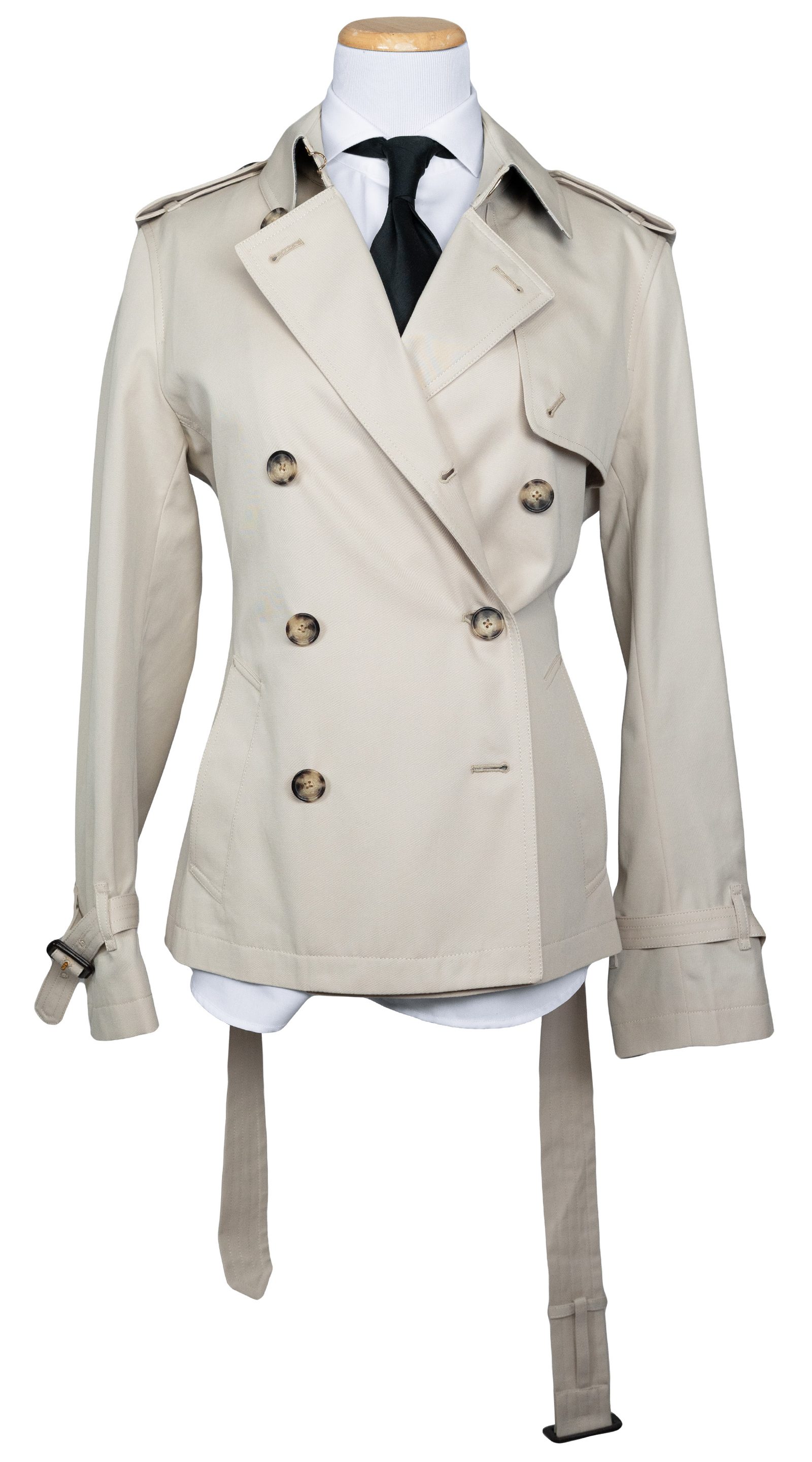 Beige Finch Short Trench Coat 