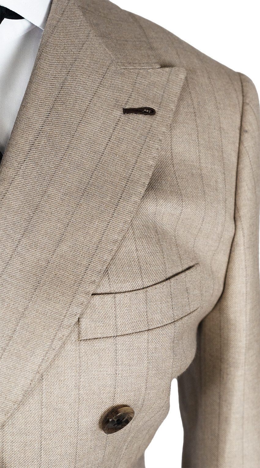 Complet Taupe Rayé Double Boutonnage