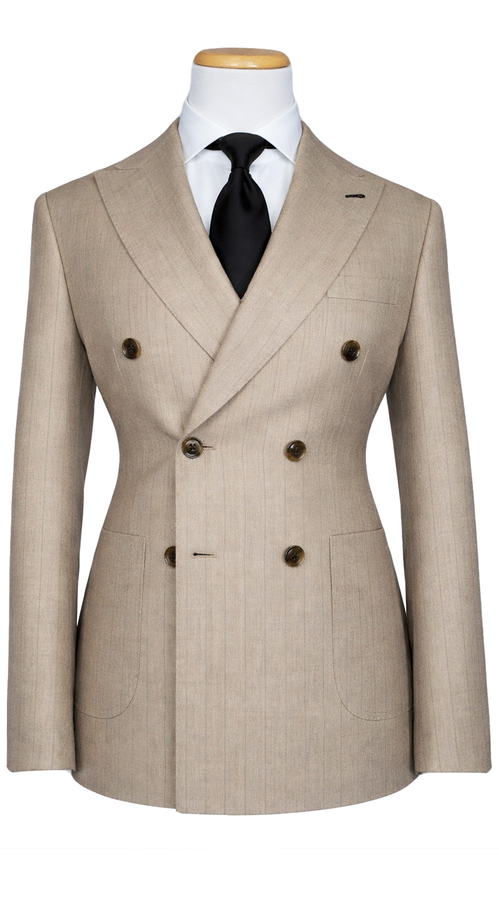 Complet Taupe Rayé Double Boutonnage