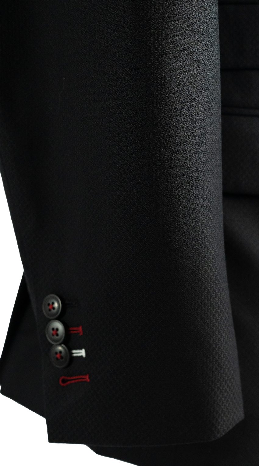 Black Double-Breasted Wool Suit