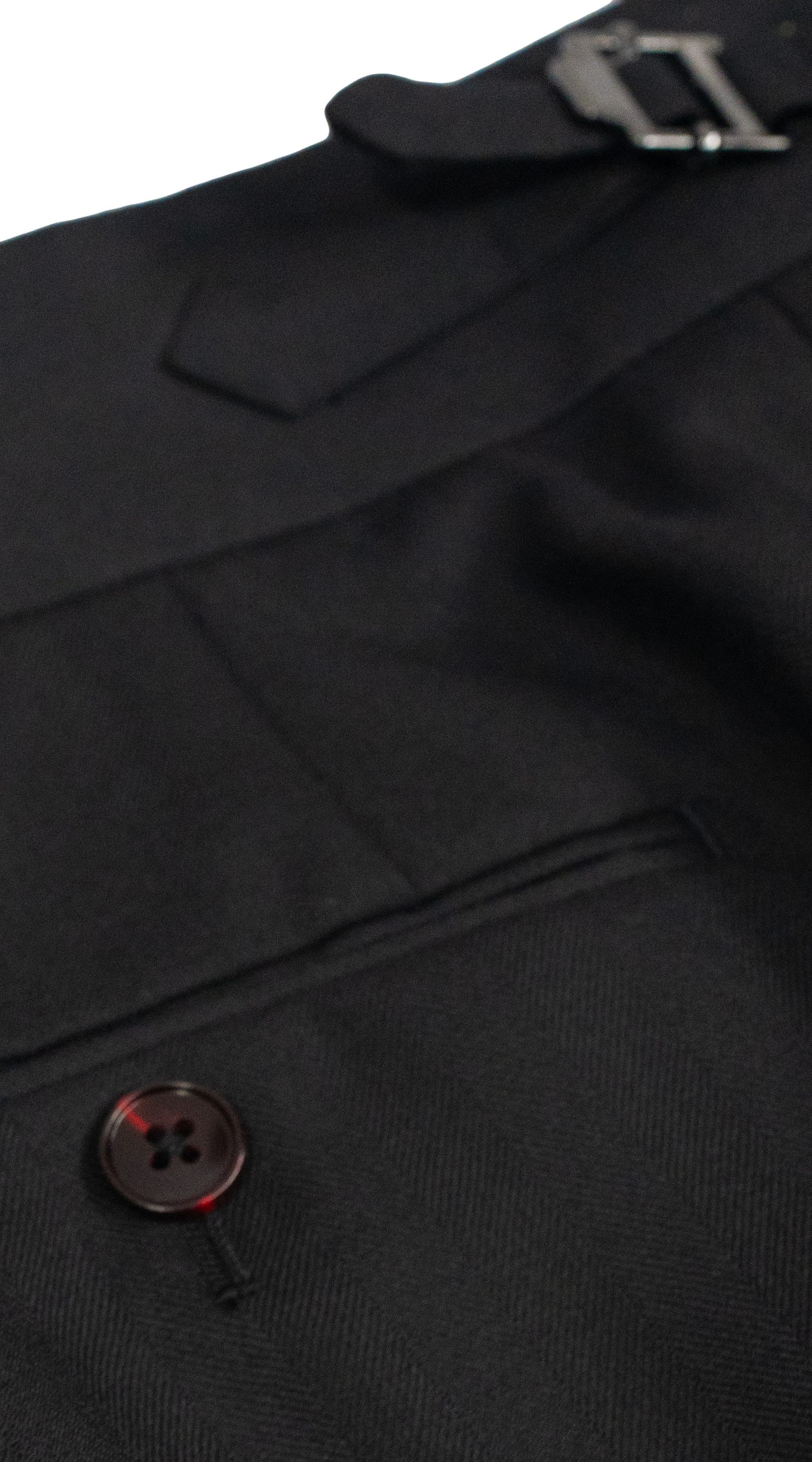 Black Herringbone Wool Suit