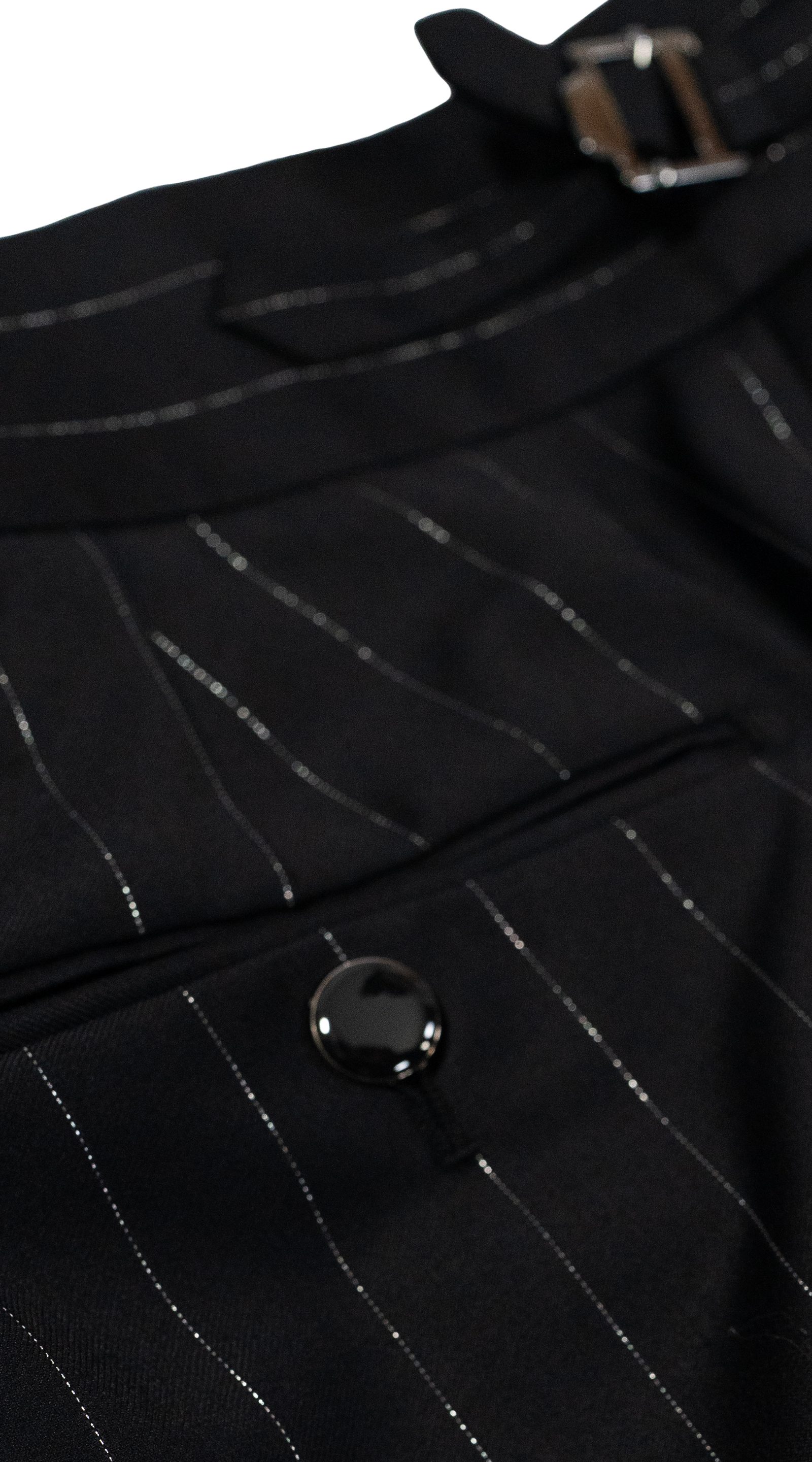 Black Pinstripe Wool Suit