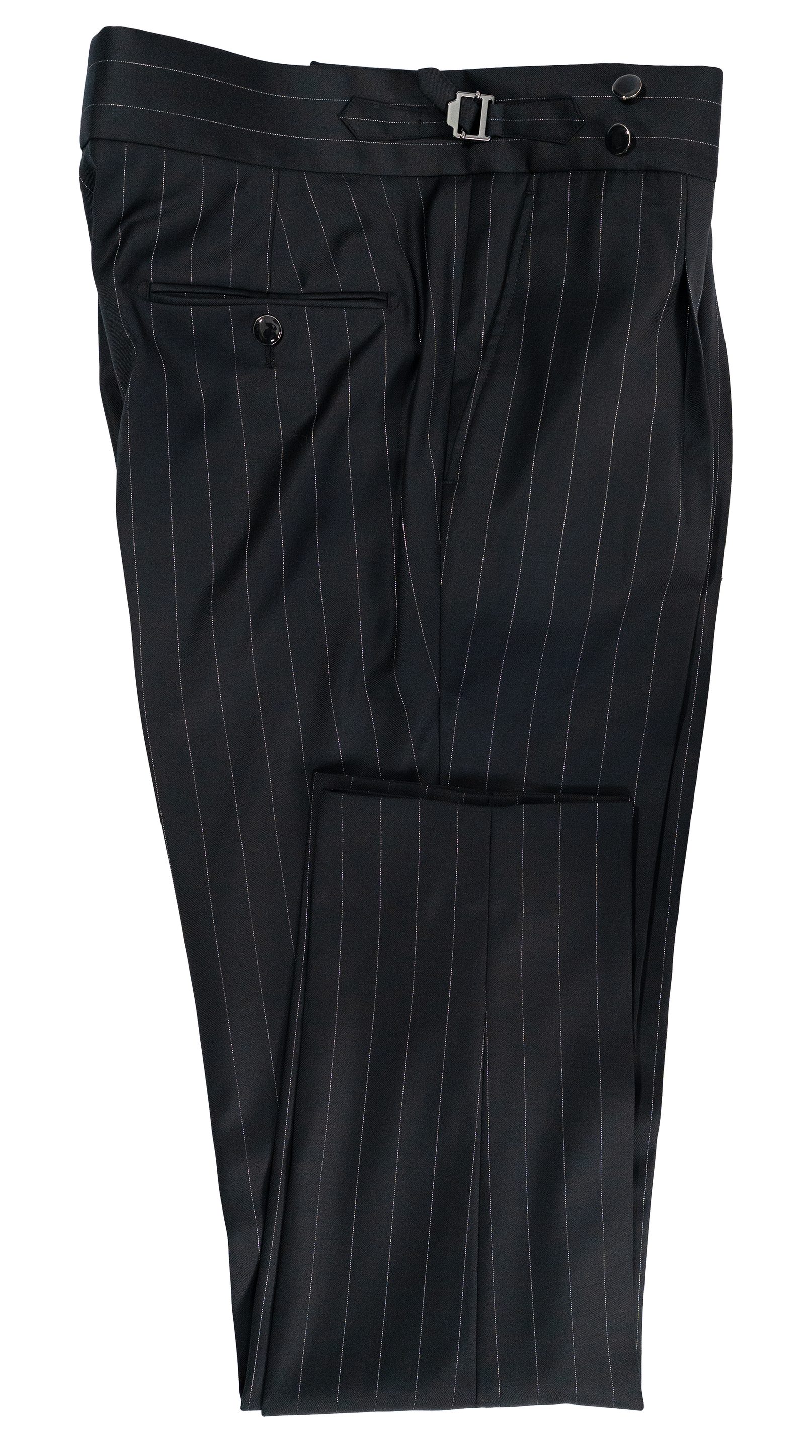 Black Pinstripe Wool Suit