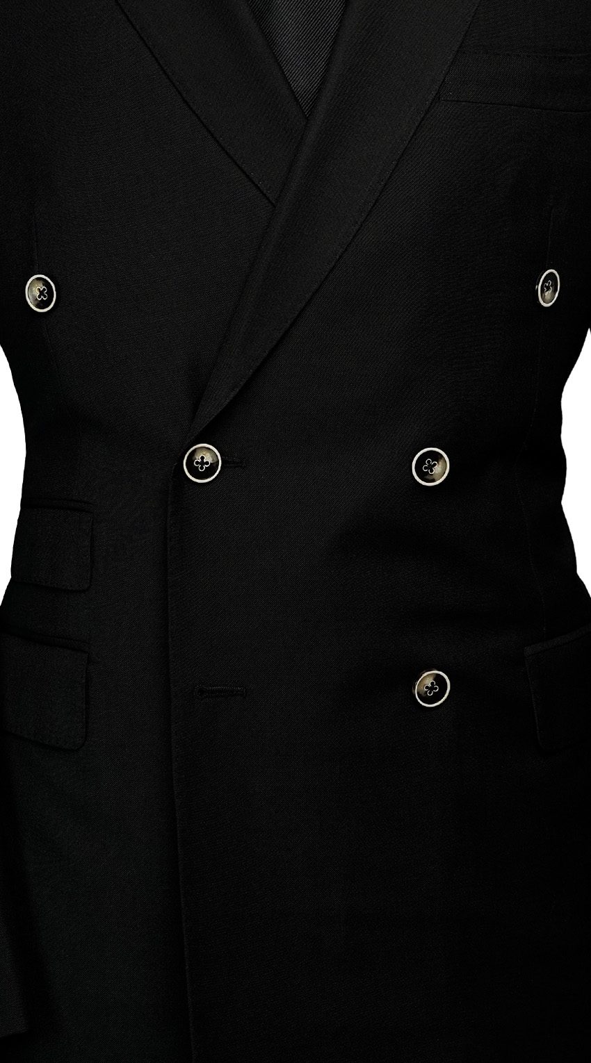 Complet Noir Double Boutonnage