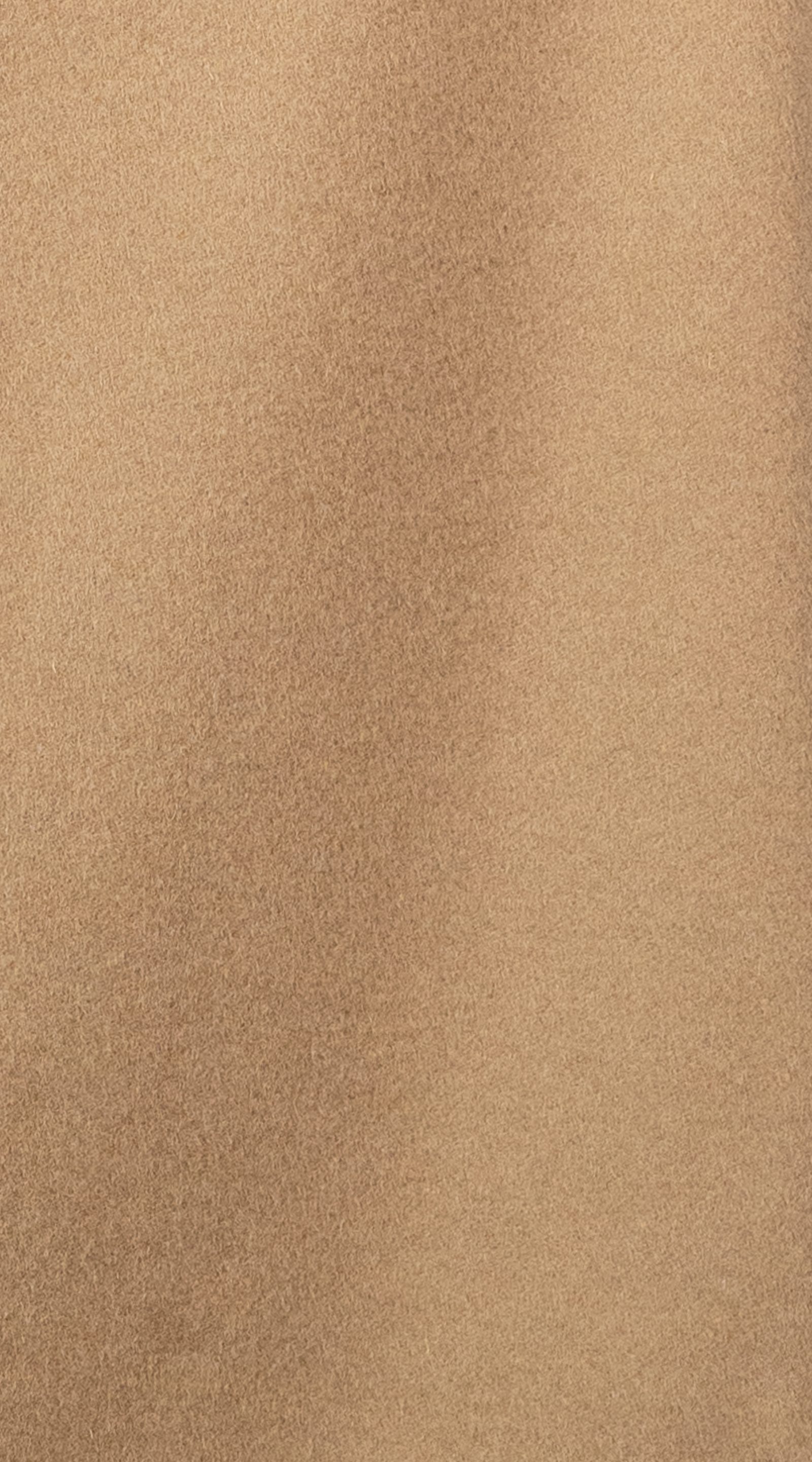 Camel Double-Breasted Wool Overcoat