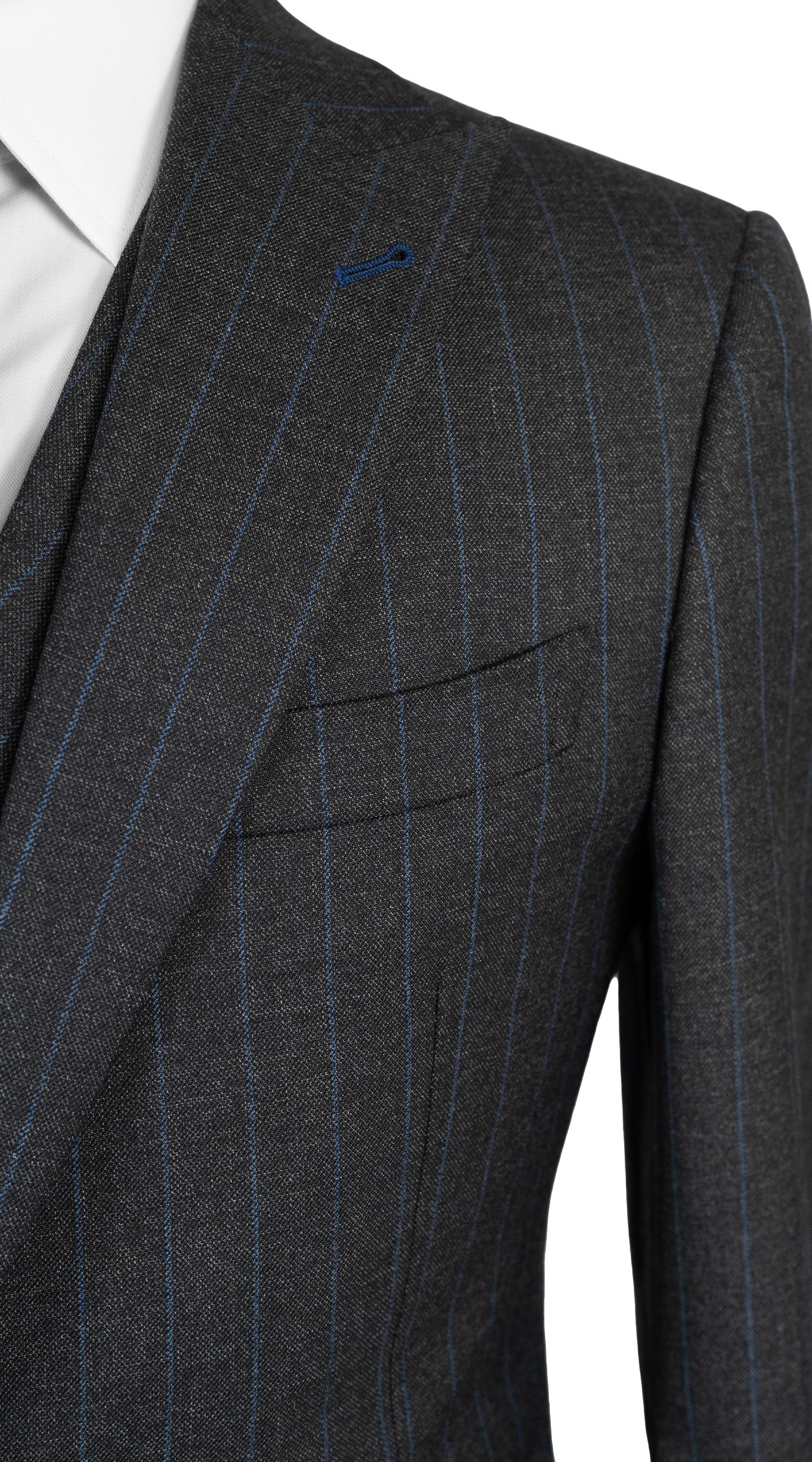 Complet Rayures Bleu Charbon