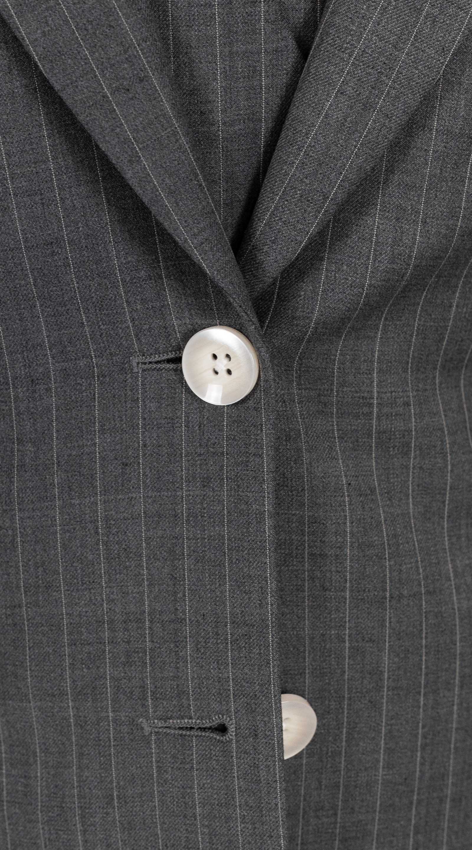 Charcoal Pinstripe Wool Three-Piece Suit