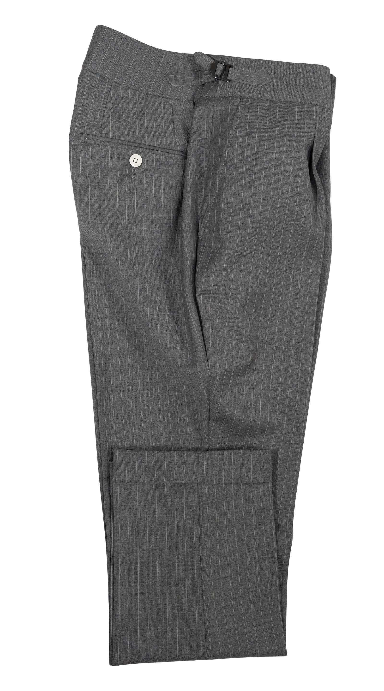 Charcoal Pinstripe Wool Three-Piece Suit