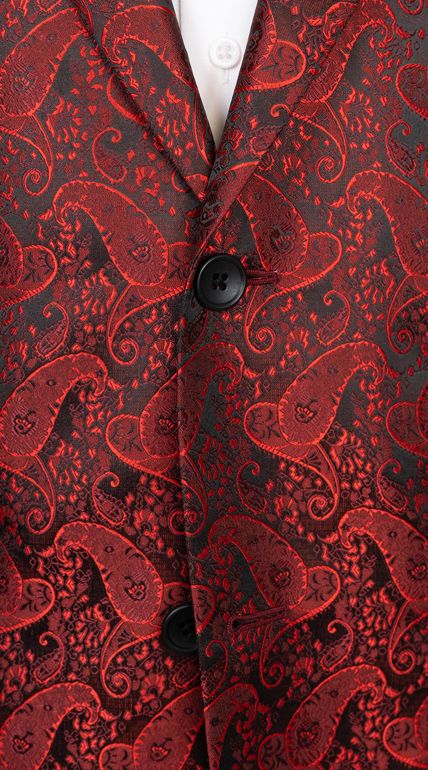 Crimson Paisley Jacquard Tuxedo
