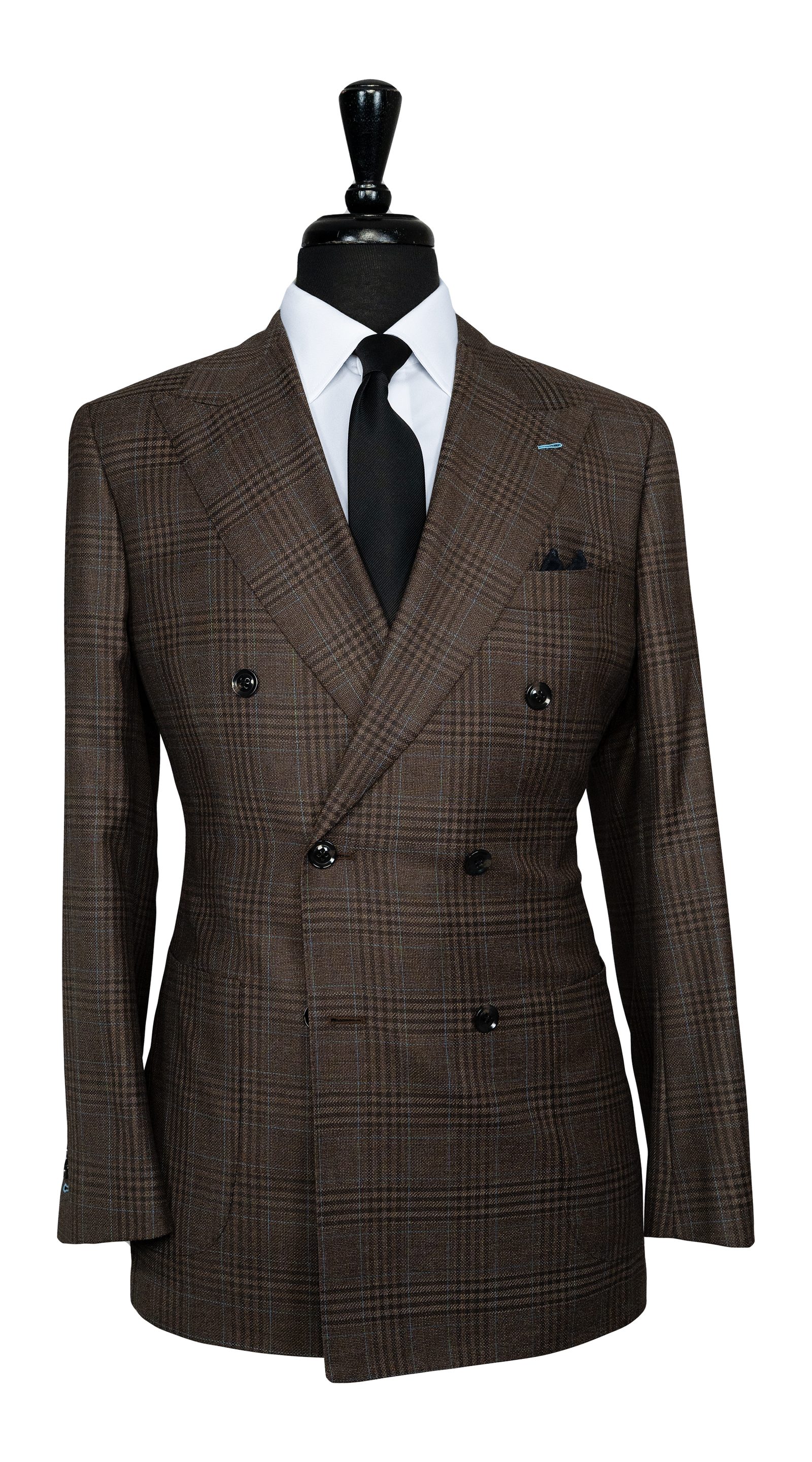Costume Croisé Carreaux Glen Espresso