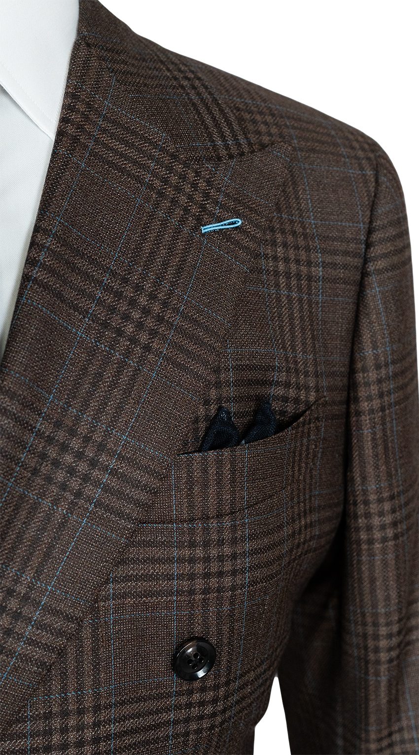 Costume Croisé Carreaux Glen Espresso