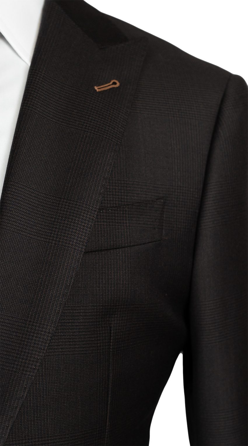 Espresso Glen Plaid Three-Piece Suit