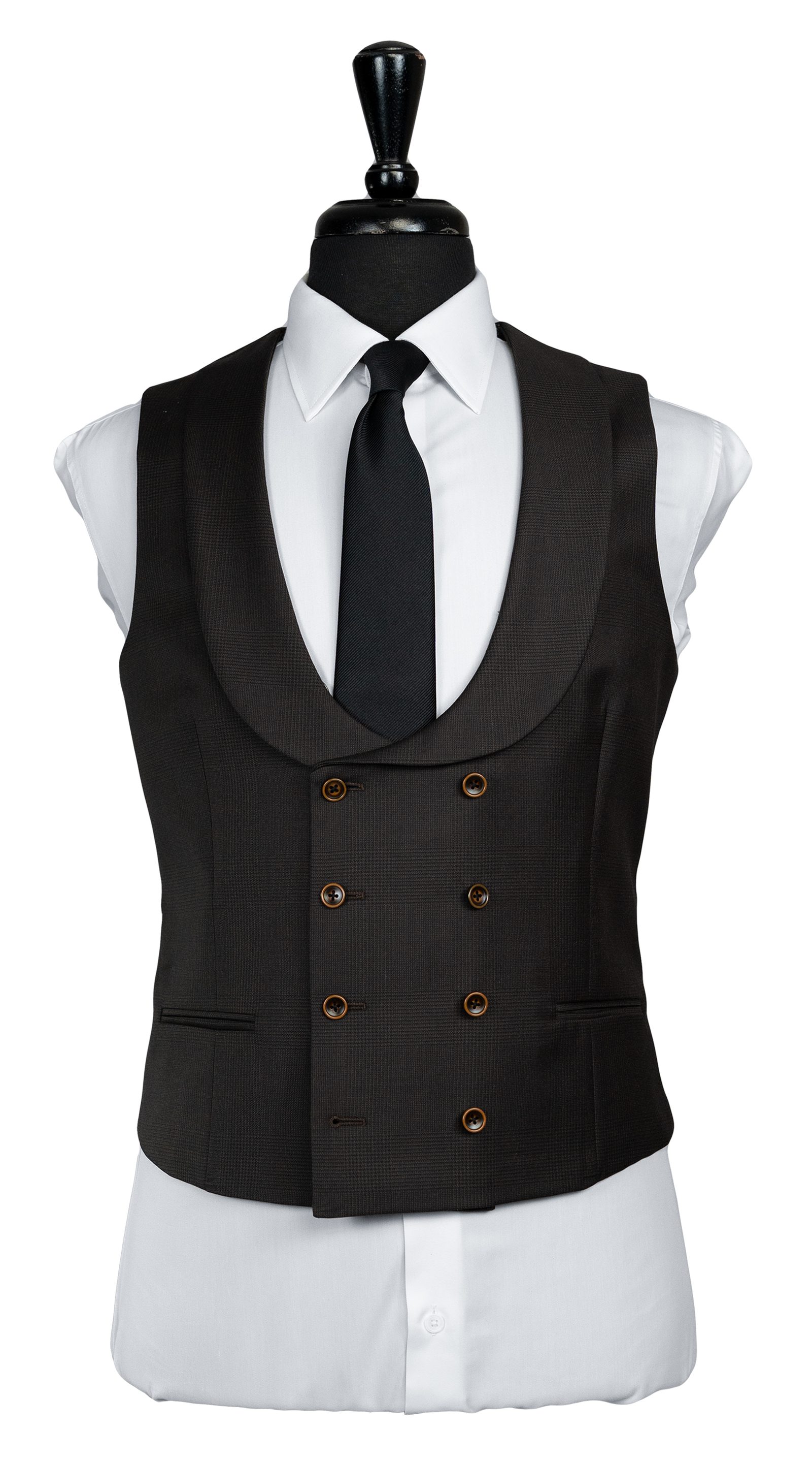 Espresso Glen Plaid Three-Piece Suit